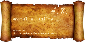 András Klára névjegykártya