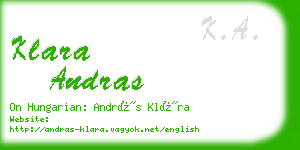 klara andras business card
